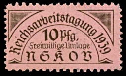 "NSKOV"  Labor Day 1939, 10 pfennig